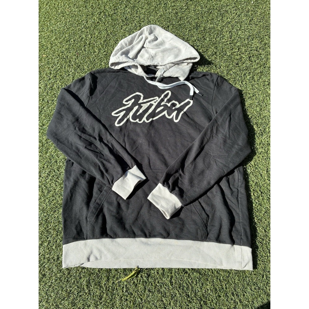 Fubu hooded sweatshirt black Mens Large 42-44 with pocket